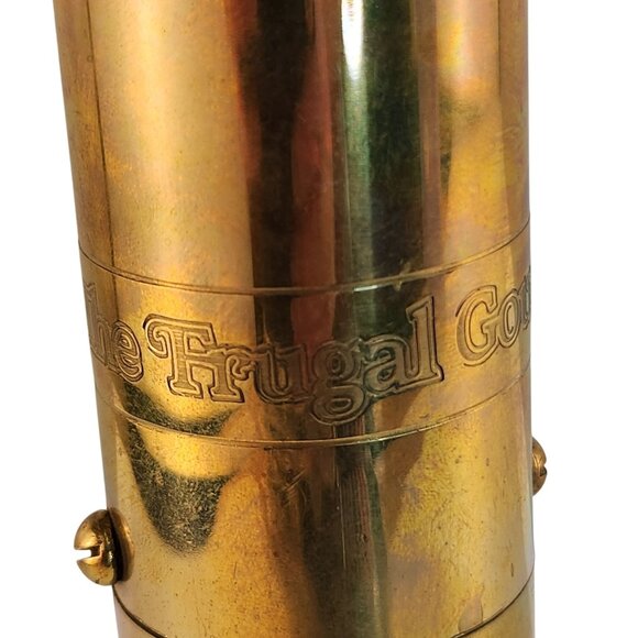 Frugal Gourmet Tall Brass Manual Pepper Mill Grinder 11" Made In Greece - Picture 7 of 8